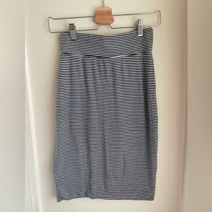 Athleta Encinitas Pencil Skirt Black White Ribbed Stretch Knit Size XS